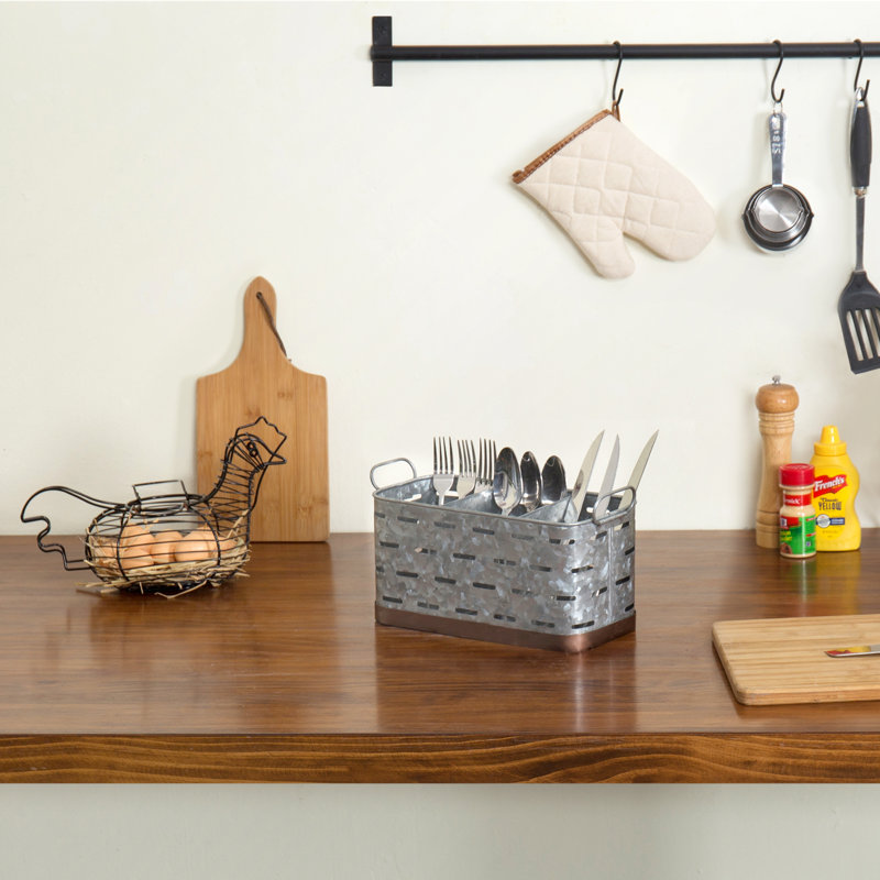 Gracie Oaks Kitchen Utensil Holder Flatware Caddy & Reviews Wayfair